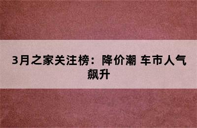 3月之家关注榜：降价潮 车市人气飙升